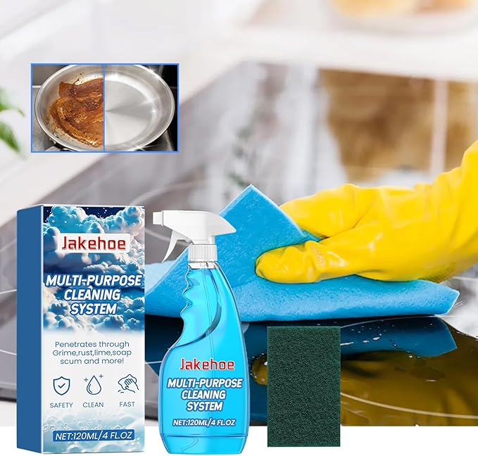 Multi-Purpose Cleaning System with Spray Bottle and Scrub Pad, 4 fl oz, Gentle Formula