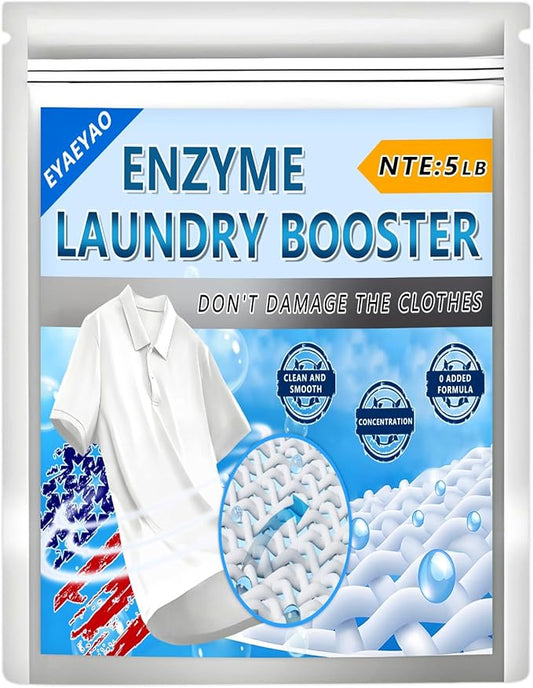 Bio Enzyme Laundry Booster Powder - Ultra-Concentrated Stain & Odor Remover for Whites & Colors | Oxygen Bleach Alternative | Non-Toxic, Biodegradable Formula | Works in All Washing Machines (5 lb)