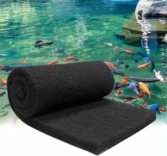 Aquarium Carbon Pad -Premium Cut to Fit Carbon Infused Filter Pad Media for Crystal Clear Fish Tank and Ponds (10.5x72in)