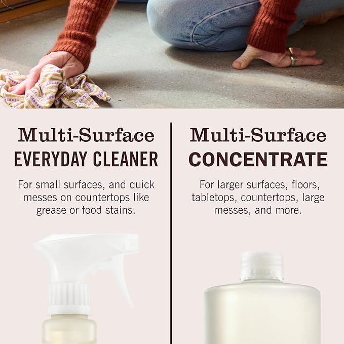 MRS. MEYER'S CLEAN DAY Multi-Surface Everyday Concentrate, Honeysuckle Scent, 32 Fl Oz Bottle - 2 Pack