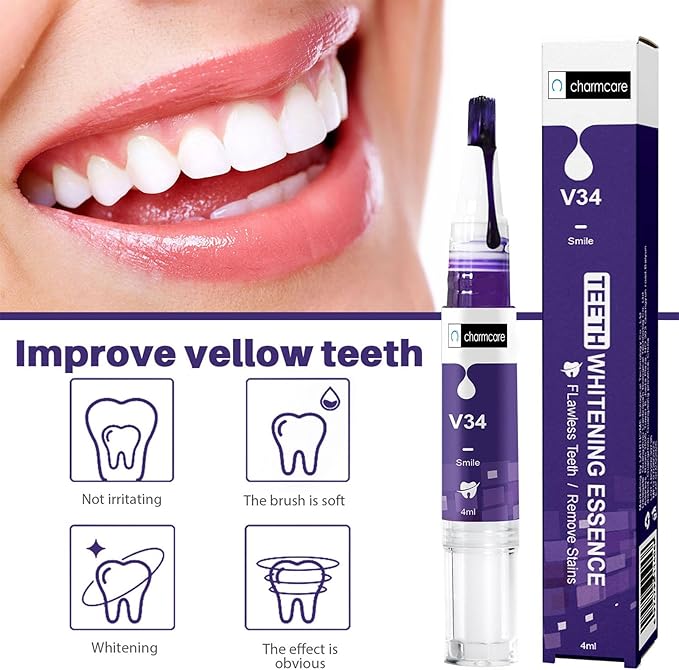 Teeth Whitening Gels Pen,Remove Stains Effective Painless Insensitive Fresh Fragrance, Travel/Dating-Friendly Color Correcting for Tooth Stain Removal (2PCS)