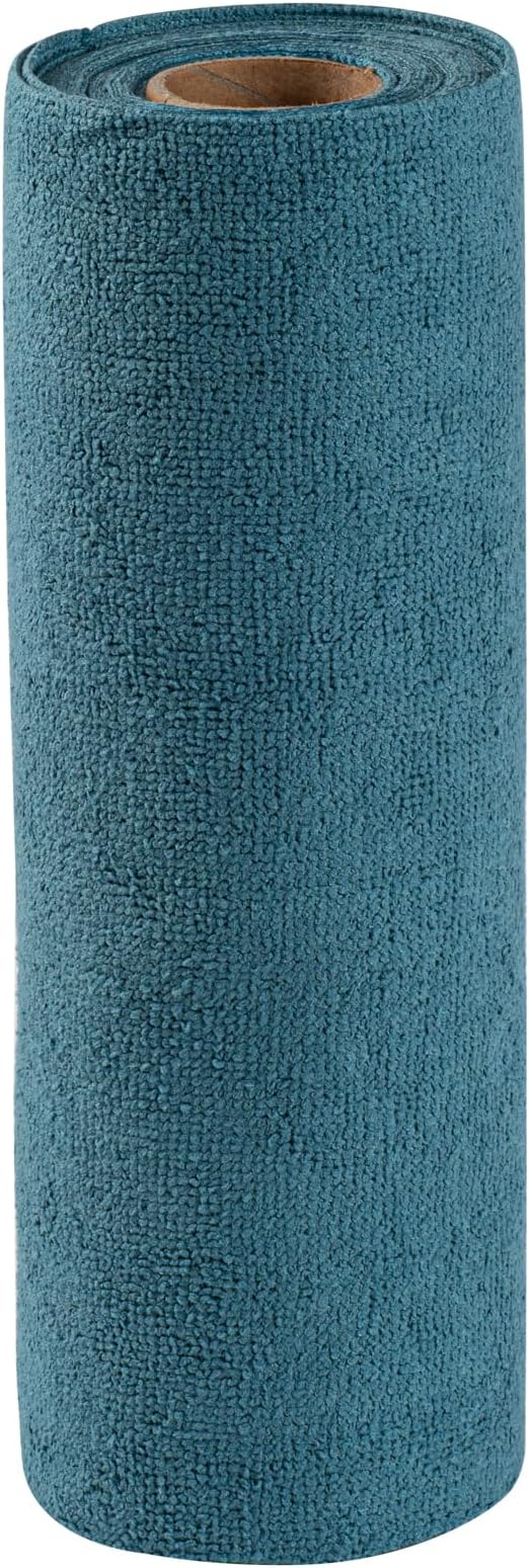 Restaurantware-Clean Tek Professional 11.8 x 11.8 Inch Microfiber Towel Rolls, 300 Reusable Towel Rolls - Tear Away, Perforated, Teal Microfiber Cleaning Roll, For All The Cleaning Tasks