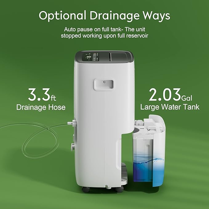 Waykar 150 Pints 7,500 Sq. Ft Energy Star Dehumidifier with Drain Hose for Commercial and Industrial Large Rooms, Home, Basements, Storages, Warehouses and Bedrooms