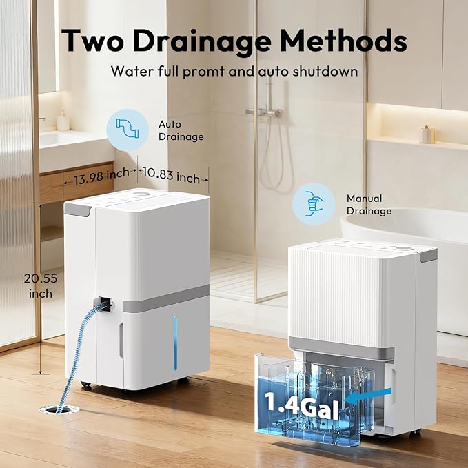 5000 Sq.Ft Dehumidifier for Basement and Home, 75 Pints Most Efficient Energy Star 2025 Dehumidifier with Drain Hose, Smart Humidity Control, 24H-Timer, for Bedroom, Bathroom, Large Room