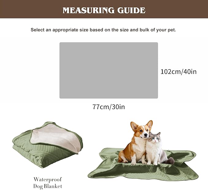Waterproof Recliner Chair Cover - Washable Double-Sided Velvet and Pattern Reversible Cover for Couch, Bed, Car and Sofa Protection for Dogs, 30x40in/Green