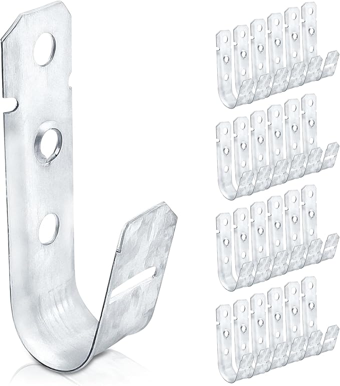 SIHAI (50 Packs 3/4” Inch J-Hooks, UL Certified Heavy-Duty Cable Support Hooks for Hanging CAT6/6A, Fiber Cable Management and Low Voltage Wiring