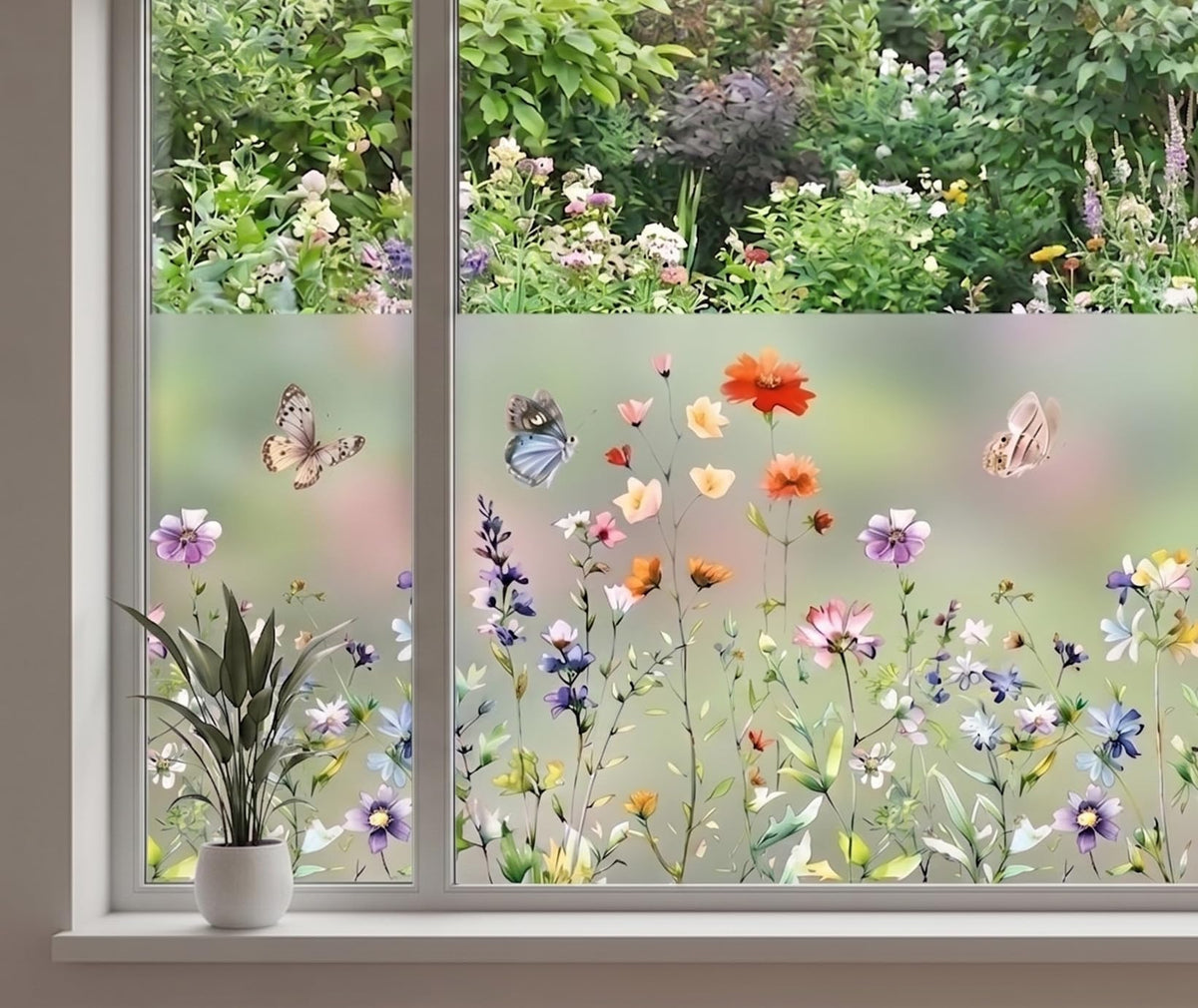 Static Cling Window Privacy Film, 78" x 17" Frosted Glass - Image 1