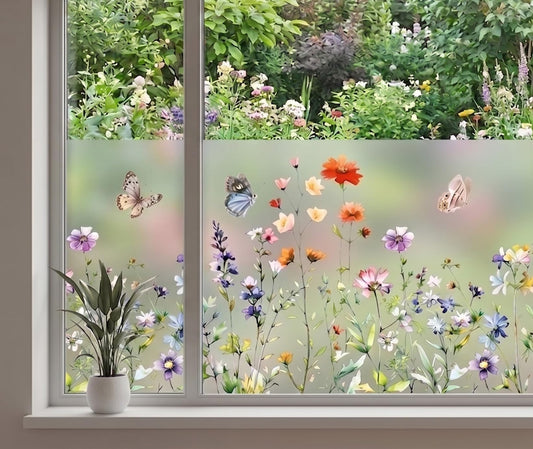 Static Cling Window Privacy Film, 78" x 17" Frosted Glass - Image 1