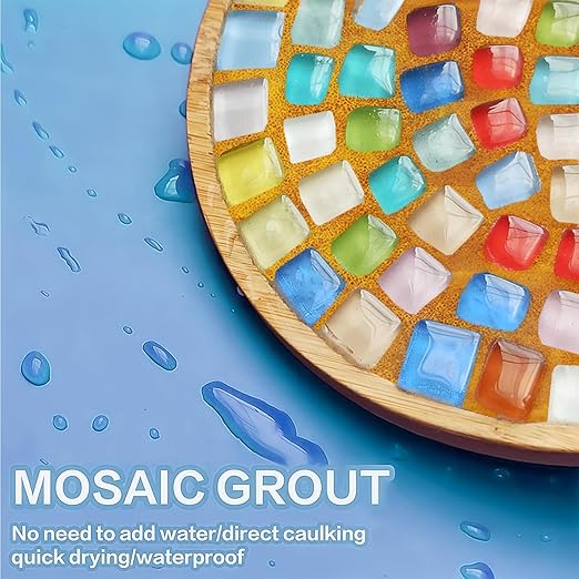 Mosaic Crystal Grout, Mosaics Tile Tools, Mosaic Tile Accessories – Essential for Handmade Grouting and Perfect for DIY Craft Projects (Gold, 6.3oz)