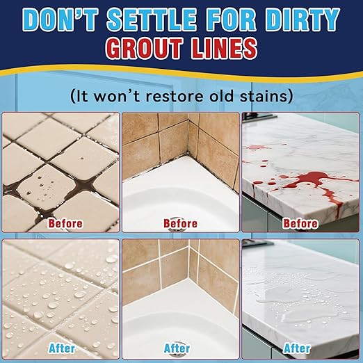 Grout Sealer, Waterproof Granite Sealer Spray, Long Lasting Clear Grout Sealant for Tile Grout, Marble, Granite, Limestone, Indoor & Outdoor