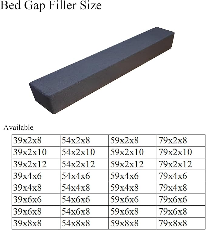 SAMTY Bed Gap Filler for headboard Space Gap Filler Bolster Pillow Stopper for Sofa Crack Filler Between Headboard and Mattress 36x8x8 Inch