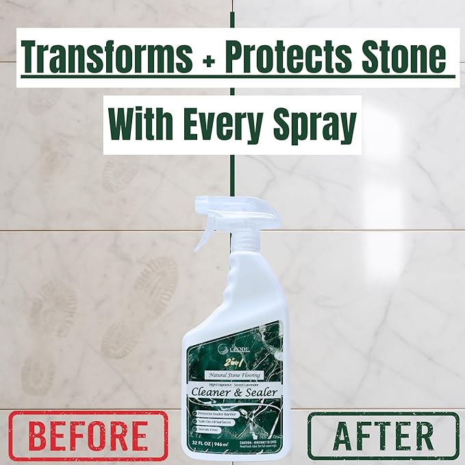 GEODE 2-in-1 Floor Cleaner and Sealer - Lavender Scented High Fragrance Solution for Mopping - Ideal for Marble and Natural Stone Surfaces - Premium cleaner and Sealer for floors.