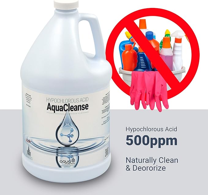 Hypochlorous Acid Spray - 500PPM 32oz Bottle For Cleaning - Dental & Medical Professionals Choice - All Natural HOCL Surface Cleaner - ULV Fogger Solution - Convenient Spray Bottle | Made In USA