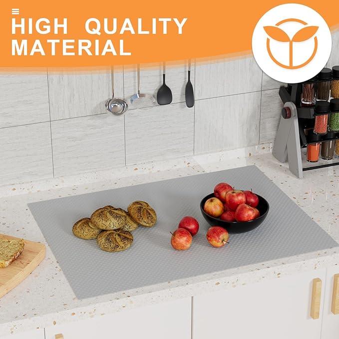 FLPMIX Shelf Liner 19" Wide: Waterproof Under Sink Mats Light Grey 19" x 300"- Easy to Cut & Clean Large Kitchen Drawer Liner for Pantry Cupboard