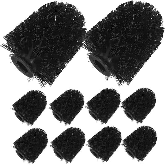 10pcs Heavy Duty Toilet Brush Replacement Heads Fit for Bathroom and Hotel Cleaning Plastic Scrubber Refills Compatible with Handles Easy to Install