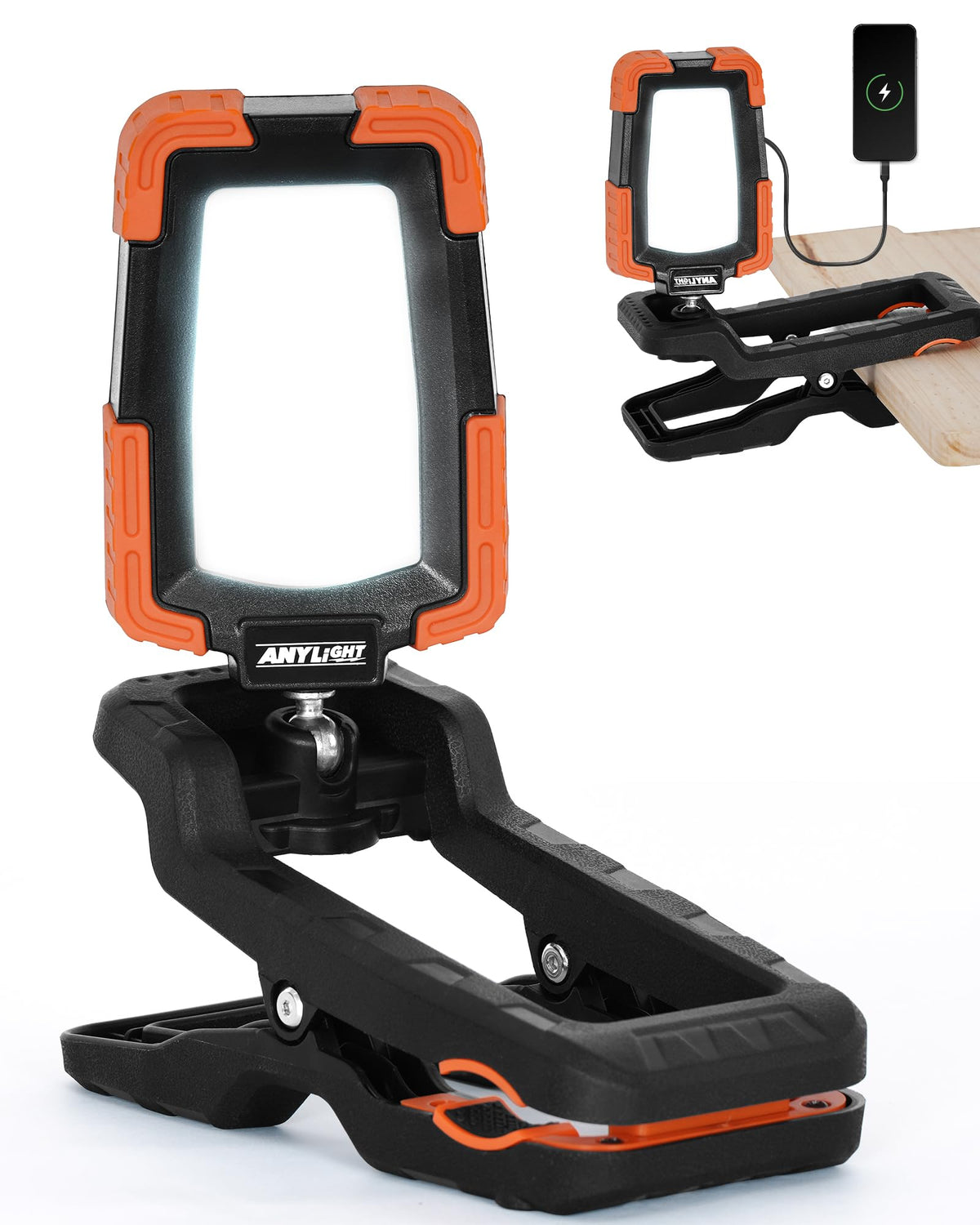 Rechargeable Work Light with Clamp,Foldable Magnetic Work Light - Image 1