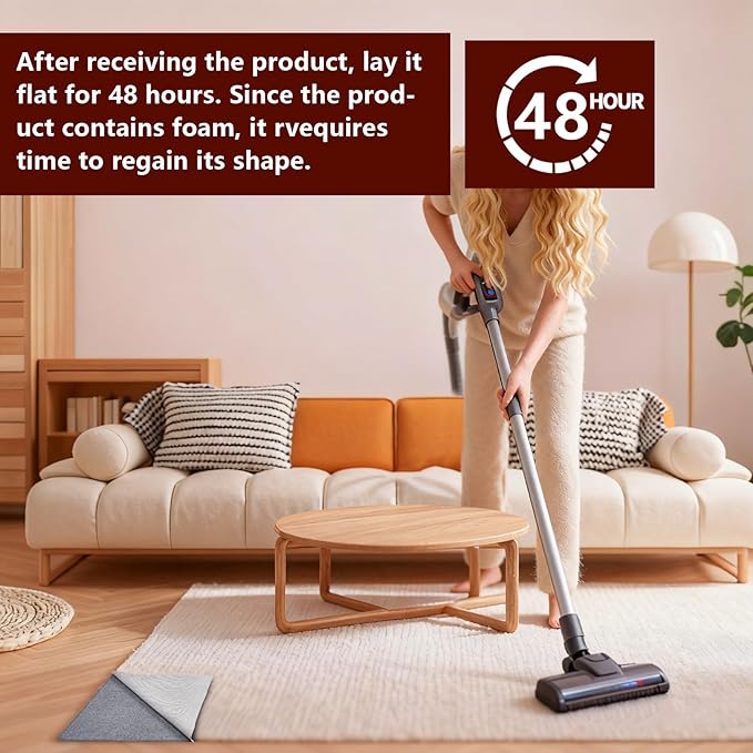 Non Slip Rug Pad Gripper, 5 x 7 Ft Extra Thick Foam Under Area Rug Carpet Pads for Any Hard Surface Floors, Keep Your Carpets Safe and in Place, Prevent Rug from Wrinkling or Buckling