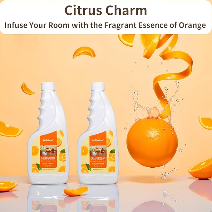Concentrate Floor Cleaner for All Robot Vaccum and Mop, Wet Dry Vacuums, for Roborock, Tineco, Dreame, Ecovacs, iRobot, Narwal, Shark, Bissell Mops, 16.9 FL.oz, Dilution Ratio 1:200, Orange Scent