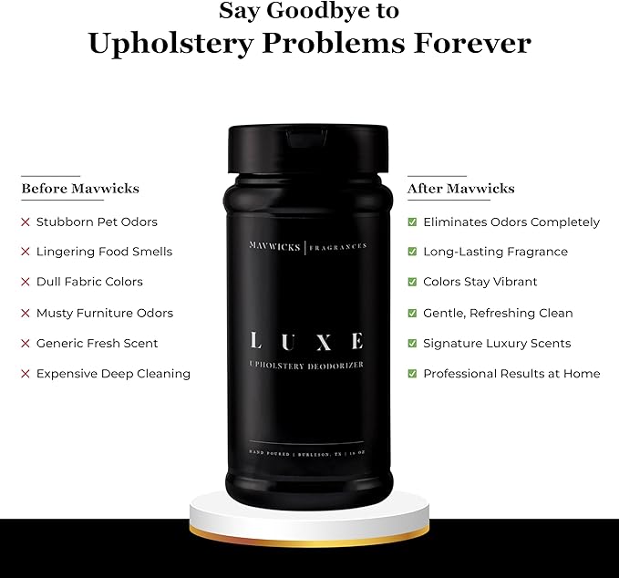Fragrances - Upholstery Deodorizer (Luxe) 16 Oz - Rug, Couch & Carpet Deodorizer - Vacuuming Powder, Pet Safe Carpet Freshener Powder - Odor Eliminator for Home