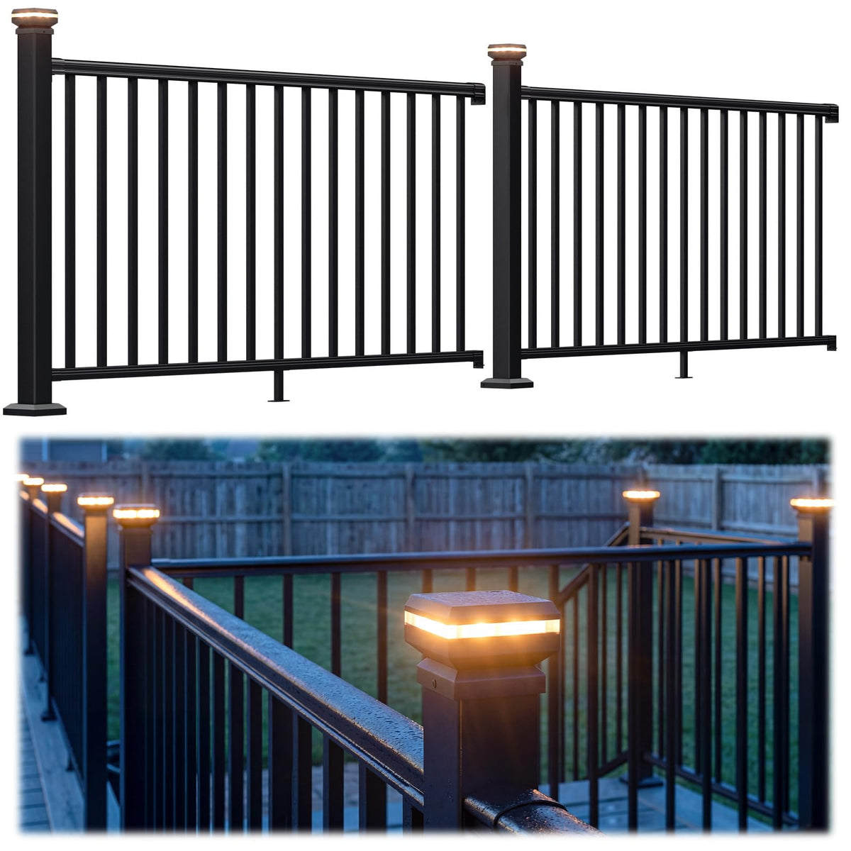 Egadis 2 Pack 36 in x 6 ft Modular Aluminum Deck Railing Kit - Image 1