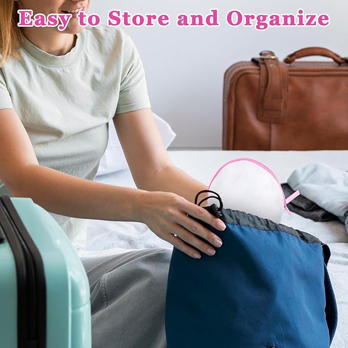 2PCS Bra Washing Bags for Laundry, Mesh Wash Bag for Bras with Zipper Lingerie Brassiere Wash Bags for Women Underwear Storage Bag for Washing Delicates