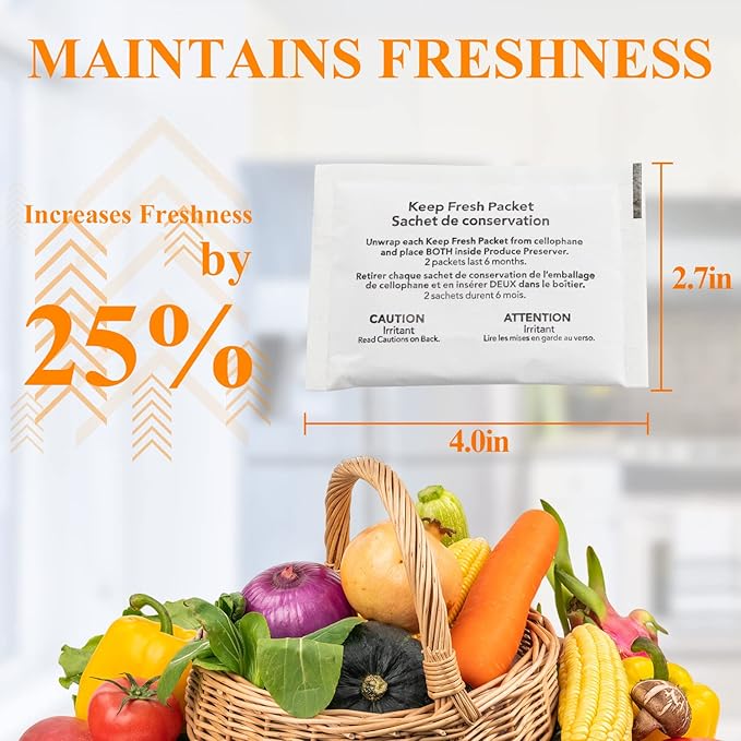 W10346771A Fresh Flow Produce Preserver Keep Fresh Packet Refill Compatible with Whirlpool Refrigerator Replaces Part # P1FB6S1 & P1KL6S1CS (8 Pouches - 4 Pack)