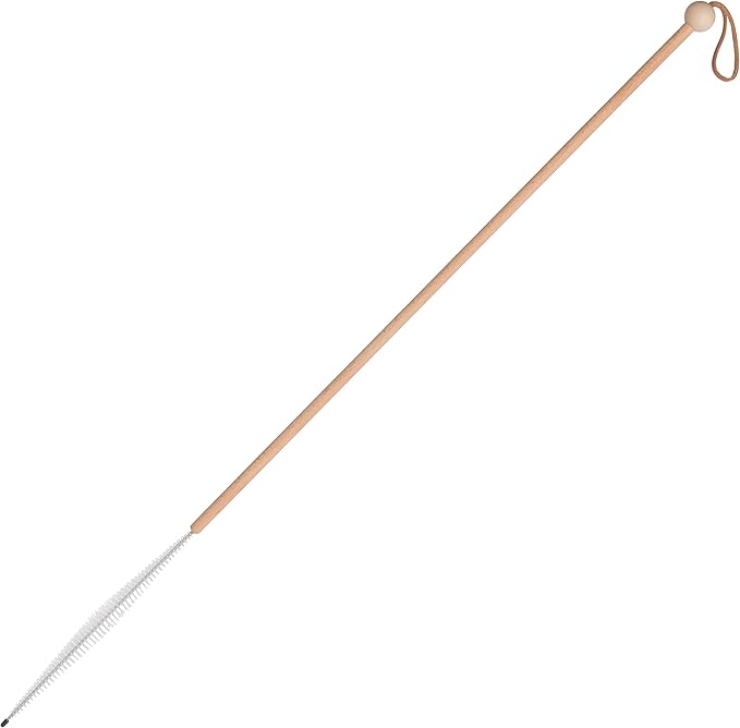 REDECKER Inter-Digital Toe Brush, Extra-Long 31-1/2 inches Beechwood Handle, Soft Nylon Bristles, Easy Way to Clean Between Toes - Long Handled Brush to Clean Between Toes - Made in Germany