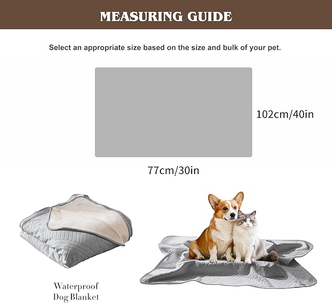 Waterproof Recliner Chair Cover - Washable Double-Sided Velvet and Pattern Reversible Cover for Couch, Bed, Car and Sofa Protection for Dogs, 30x40in/Light Grey