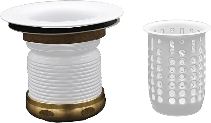 Westbrass Junior Basket Style Bar Sink Strainer, Powder Coat White, D218-50