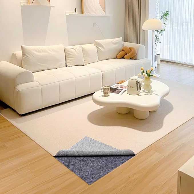 Non Slip Rug Pad 3 x 5 Ft, Felt Under Rug Cushioning, Carpet Padding for Area Rugs on Hardwood, Laminate & Tile Floors, Keeps Rugs Secure