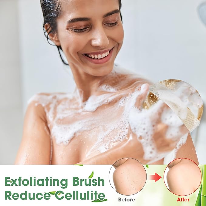Gejoy 10 Pcs Dry Brushing Body Brush for Lymphatic Drainage Exfoliating Brush with Massage Nodule Dry Skin Body Scrubber Cellulite Shower Circulation Dead Exfoliator (4.3 x 4.3 Inches,Wood Color)