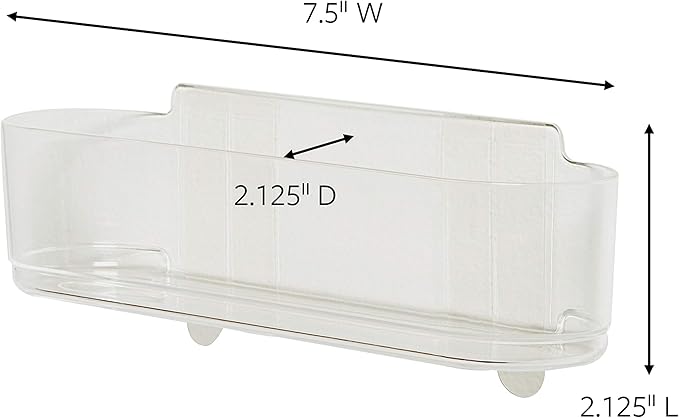 Command Medium Caddy, Clear, with 4 Clear Indoor Strips, Organize Damage-Free (Pack of 2)