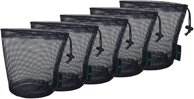 5pcs Nylon Mesh Bag Stuff Sack Golfball Pot Outdoor Tools S