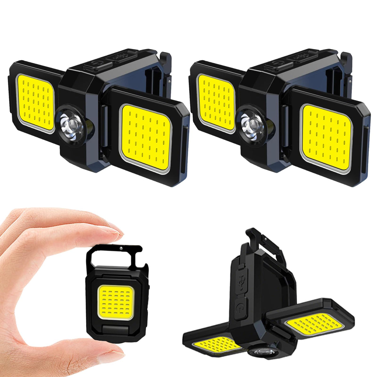 MAKDAK 2PC Cob Keychain Work Light EDC Rechargeable | Home Repair - Image 1