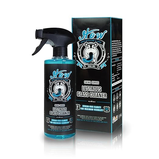 H.O.W Shine Series Lustrous Glass Cleaner｜Streak-Free Window Washer Spray｜Tint-Safe & Ammonia-Free｜Windshield Wiper Fluid & Oil Film Remover｜for Car Windows, Shower Doors, Mirrors, and More (16 oz)