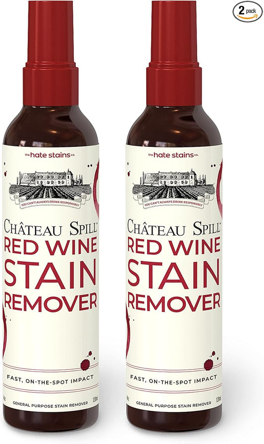 Chateau Spill Wine Stain Remover Spray - Clothes & Laundry Stain Remover - Wine Carpet Cleaner - EPA Safer Choice Certified - 4 Fl Oz (Pack of 2)