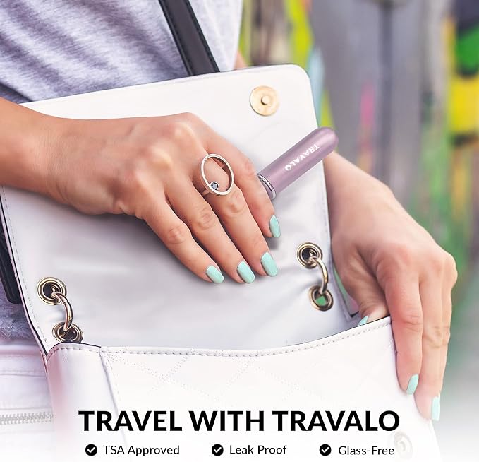 Travalo LUX Perfume Atomizer - Leak-Proof and TSA Approved for Air Travel - Reusable Airtight Easy Fill Mini Pump Sprayer - Lightweight Portable - Brushed Polished Metal Alloy Outer Shell - Black