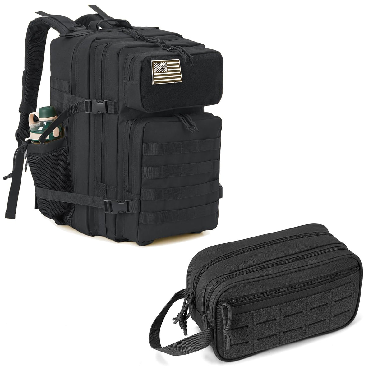 QT&QY 45L Tactical backpack & Tactical Toiletry Bag - Image 1