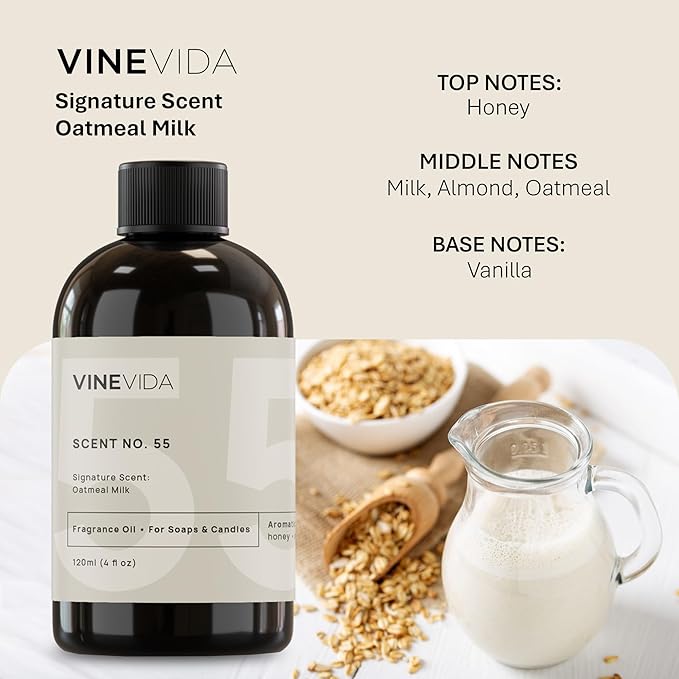 VINEVIDA [4oz] Oatmeal Milk Fragrance Oil for Soap Making - Soap Fragrance Oil - Scents for Soap Making - Oils for Soap Making - Essential Oils for Soap Making - Soap Scent