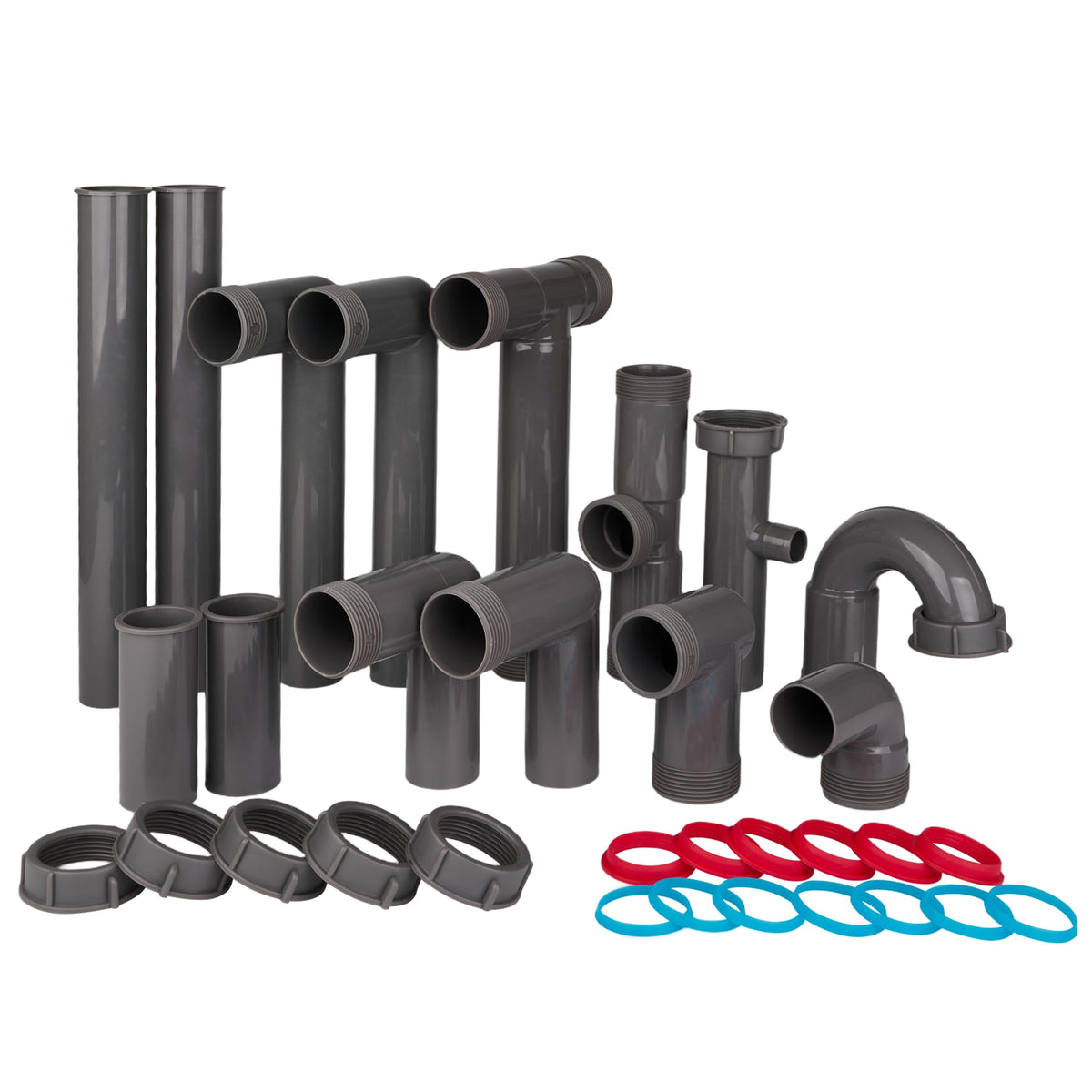 Universal 1-1/2 In Kitchen Sink Drain Kit, P-Trap And S-Trap Set - Image 1