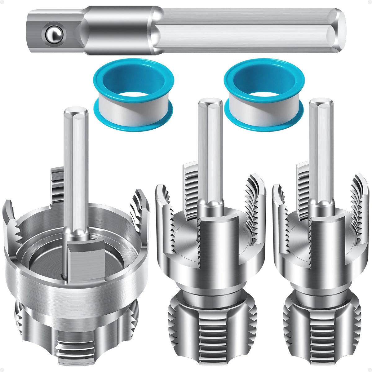 3-Piece PVC Pipe Threading Tool, 1/2, 3/4 and 1 Inch - Image 1