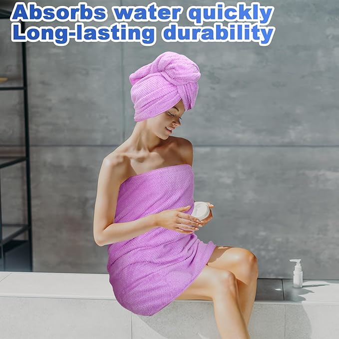 Newwiee 20 Pack Bulk Bath Towels Set, Large Quick Dry Bath Towels 55" x 28" for Spa, Gym, Salon, Hotel and Rental Use(Pink, Green, Blue, Purple)