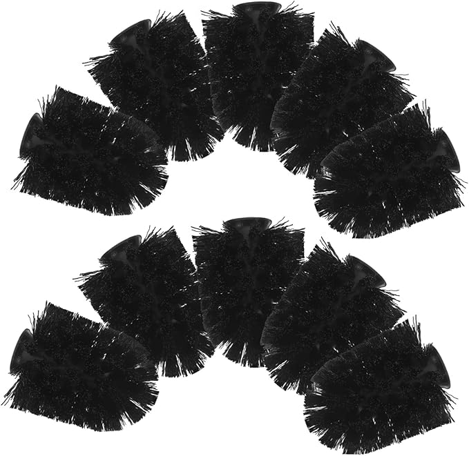10pcs Toilet Brush Replacement Heads Heavy Duty Stiff Bristles for Powerful Cleaning Easy Installation Compatible with Standard Brushes Bathroom Scrubber Refills for Home Hotel