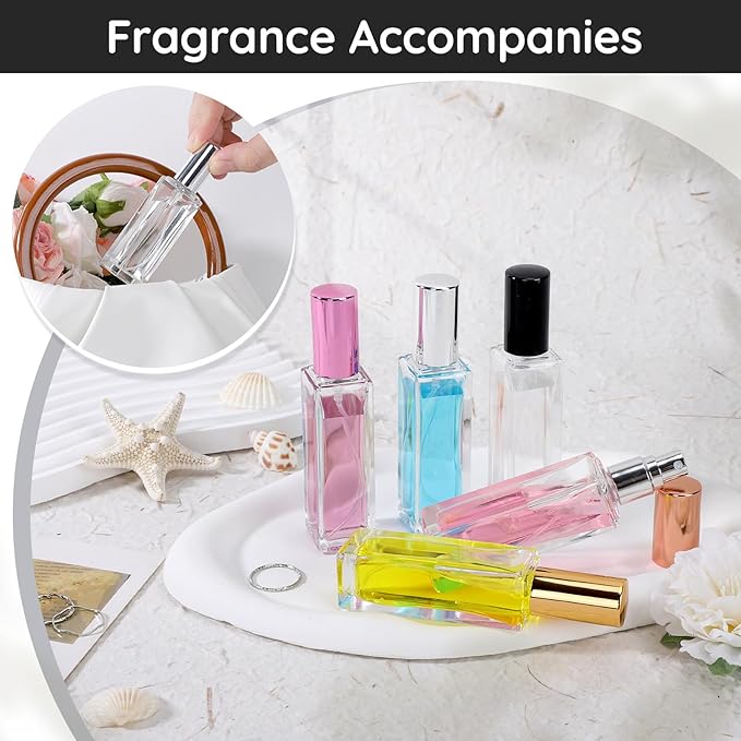 Segbeauty 40pcs 0.69oz Perfume Travel Refillable Sprayer, Small Empty Perfume Bottles for Women, 20ml Travel Atomizer Glass Spray Bottles, Bulk Fine Mist Cologne Atomizer for Men with Transfer Tool