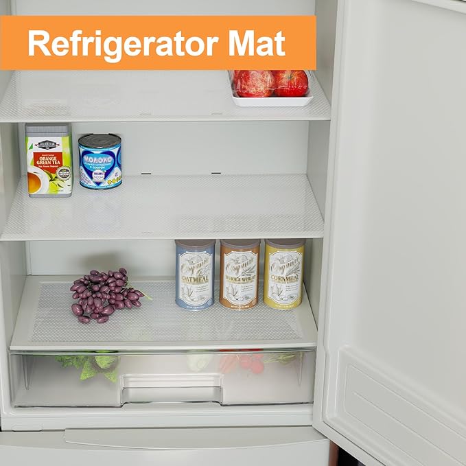 FLPMIX 14-Inch Clear Shelf Liner: Waterproof Kitchen Cabinets Drawer Liners 14 x 300 - Non-Adhesive Easy to Clean Refrigerator Mat for Pantry Shelves