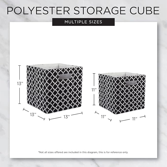 DII Polyester Cube Storage Collection Hard Sided Collapsible, 11x11x11, French Blue