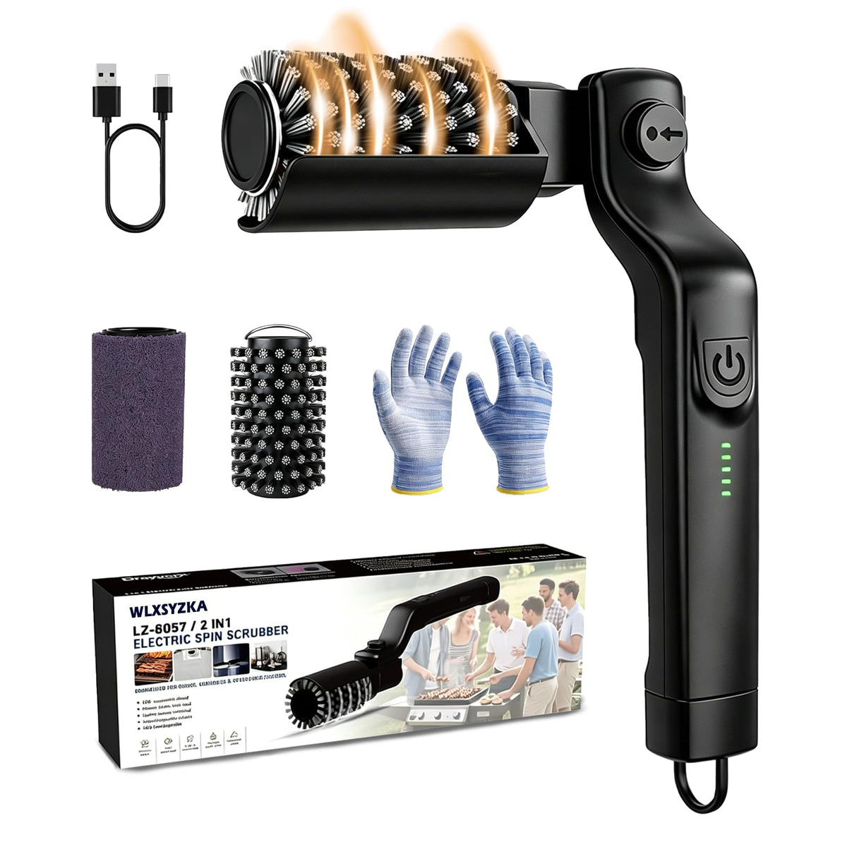 Electric Grill Brush, Rechargeable Cordless BBQ Cleaning Brush - Image 1