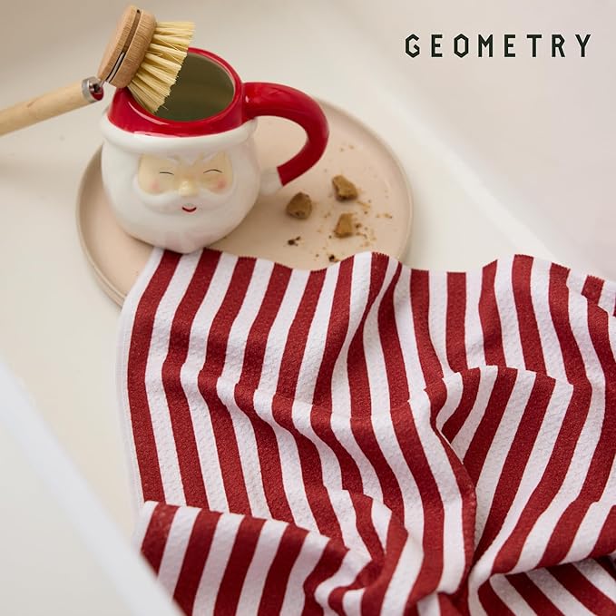 GEOMETRY Christmas Kitchen Towels - Quick Dry Microfiber Cloth Dish Towels for Kitchen Drying - Premium Quick Dry Towel 3-Pack Set - Jubilee Tea Towel