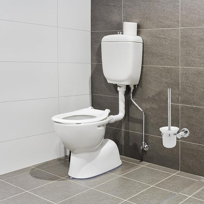 Long Handled Stainless Steel Toilet Brush with Holder Thick 304 Stainless Steel Bathroom Cleaning Brush for Toilet Bowl, Wall-Mounted Bathroom Accessory for Home Use