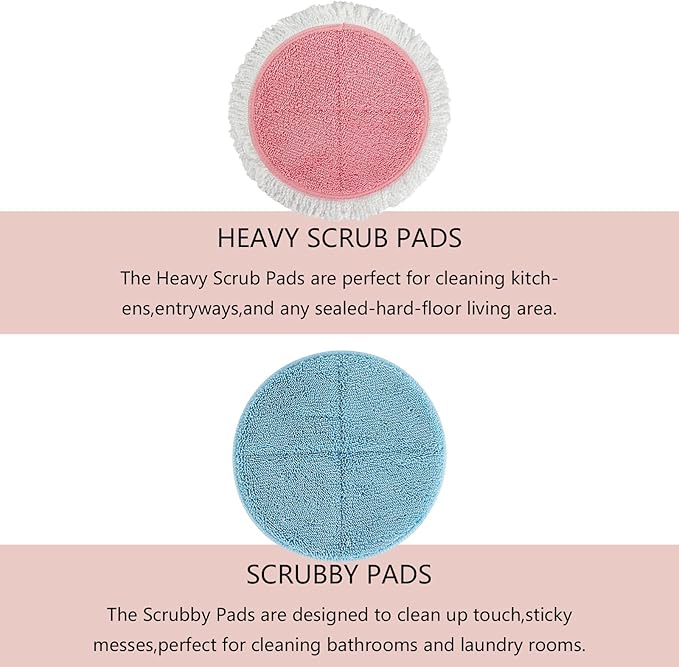 BeiLan Spin Cordless Electric Mop Pads - 8 Pack Steam Electric Mop Refills Fit for Vmai/Eous/Idoo/Alfabot/Devoac - 7.28inch Spin Replacement Mop Pads for Floor Cleaning